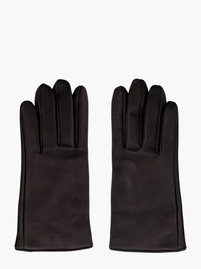 Saint Laurent Leather Gloves In Black