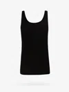 Saint Laurent Ribbed Cotton And Modal Tank Top In Black
