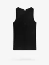 Saint Laurent Yves  Logo-embroidered Wool Tank In Black