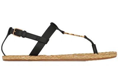 Pre-owned Saint Laurent Women's  Cassandra Sandals Leather Sneakers In Black
