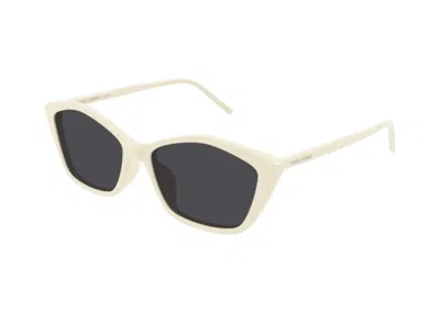 Pre-owned Saint Laurent Women's  Cat Eye Sunglasses In Ivory Ivory Black/black (sl 775/005)