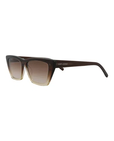 Pre-owned Saint Laurent Women's  Cat Eye Sunglasses/ (sl276mica30006557019) (sl276mica In Brown/brown (sl276mic