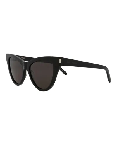 Pre-owned Saint Laurent Women's  Cat Eye Sunglasses/ (sl42530010666001) (sl425 In Black/black (sl425