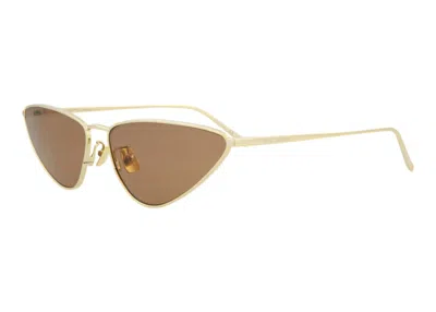 Pre-owned Saint Laurent Women's  Cat Eye Sunglasses003) In Gold/brown (sl487/30011583