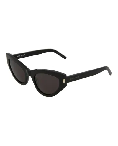 Pre-owned Saint Laurent Women's  Cat Eye Sunglasses/30002633001) In Black/grey (sl215grace In Multi