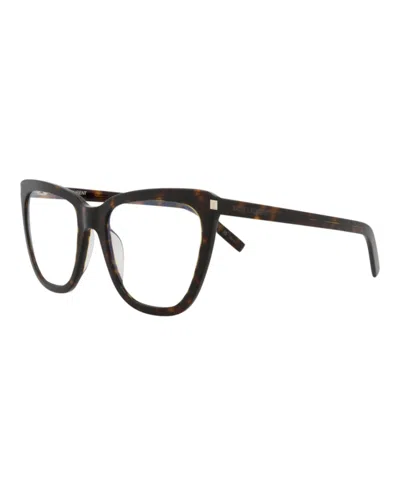 Pre-owned Saint Laurent Women's  Cat Eye Sunglasses/30013713007) In Havana/transparent (sl548slim