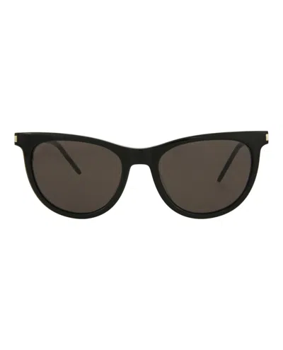 Pre-owned Saint Laurent Women's  Cat Eyeframe Acetate Sunglasses In Black Silver Black (sl510/30013058/001)