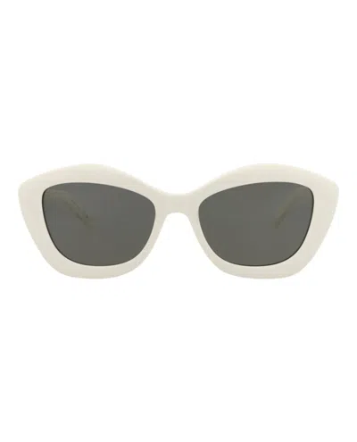 Pre-owned Saint Laurent Women's  Cat Eyeframe Acetate Sunglasses In Ivory Ivory Grey (sl68/30010684/004)