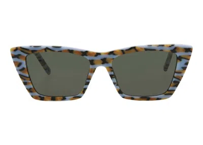 Pre-owned Saint Laurent Women's  Cat Eyeframe Acetate Sunglasses03550118) In Violet/grey (sl276mica/30006557