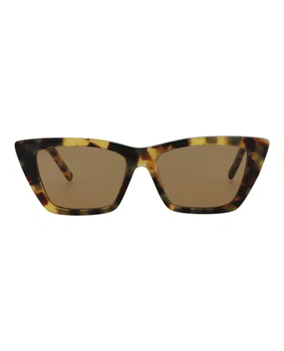 Pre-owned Saint Laurent Women's  Cat Eyeframe Acetate Sunglasses/30006557037) In Havana/brown (sl276mica