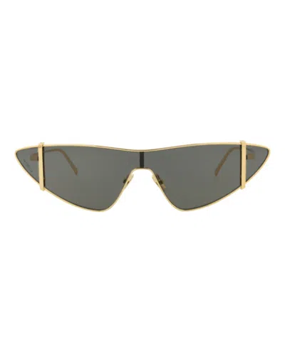 Pre-owned Saint Laurent Women's  Cat Eyeframe Metal Sunglasses/30013534003) In Gold/grey (sl536