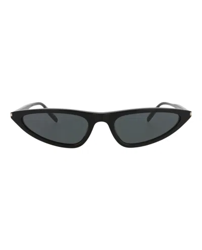 Pre-owned Saint Laurent Women's  Cat Eyeframe Recycled Acetate Sunglasses In Black Black Black (sl703/30015705/