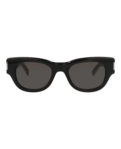 Pre-owned Saint Laurent Women's  Cat Eyeframe Recycled Acetate Sunglasses In Black Crystal Grey (sl573/30014070