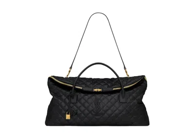 Pre-owned Saint Laurent Women's  Es Giant Travel Bag In Quilted Leather In Black