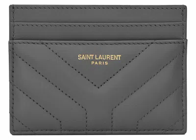 Pre-owned Saint Laurent Women's  Joan Card Case In Quilted Leather In Black