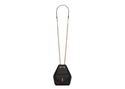 Pre-owned Saint Laurent Women's  Joe Mini Bucket Bag In Quilted Lambskin Leather In Black