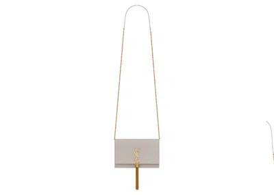Pre-owned Saint Laurent Women's  Kate Tassel In Chain Bag In White