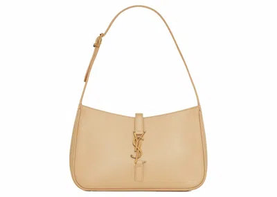 Pre-owned Saint Laurent Women's  Le 5 A 7 Hobo Bag In Smooth Leather In Ivoire Naturel