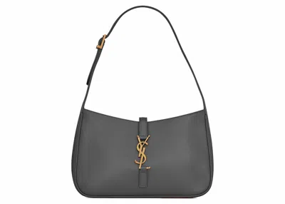 Pre-owned Saint Laurent Women's  Le 5 A 7 Hobo Bag In Smooth Leather In Storm