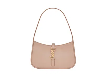 Pre-owned Saint Laurent Women's  Le 5 A 7 Mini Hobo Bag In Smooth Leather In Rosy Sand