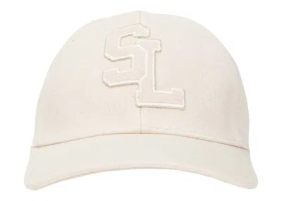 Pre-owned Saint Laurent Women's  Logo Patch Baseball Cap In Beige