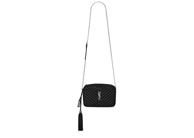 Pre-owned Saint Laurent Women's  Lou Camera Bag Crossbody Matelasse Leather In Black