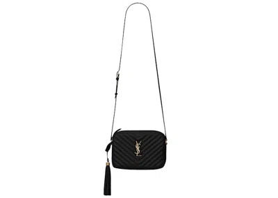 Pre-owned Saint Laurent Women's  Lou Camera Bag Quilted Bronze In Black