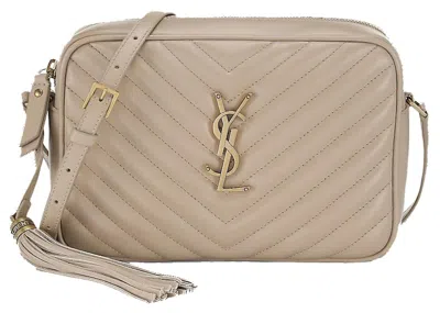 Pre-owned Saint Laurent Women's  Lou Crossbody Bag Small Monogram In Beige