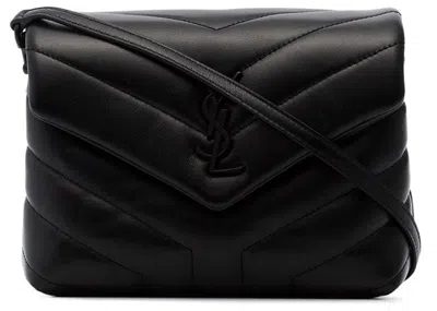 Pre-owned Saint Laurent Women's  Loulou Shoulder Bag Matelasse Tone Toy In Black