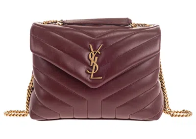 Pre-owned Saint Laurent Women's  Loulou Small Chain Bag Matelasse Y In Rouge Legion