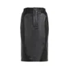 Saint Laurent Black Lamb Leather Midi Skirt In Black