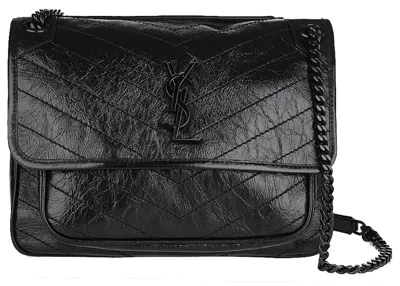 Pre-owned Saint Laurent Women's  Niki Shoulder Bag Medium In Black