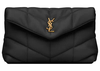 Pre-owned Saint Laurent Women's  Pouch In Quilted Lambskin Small In Black