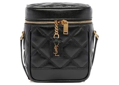 Pre-owned Saint Laurent Women's  Quilted 2way Vanity Bag In Black