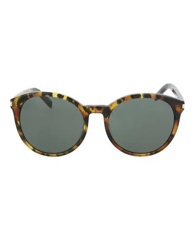 Pre-owned Saint Laurent Women's  Roundframe Acetate Sunglasses In Avana Grey (classic6/30000165/009) In Gray