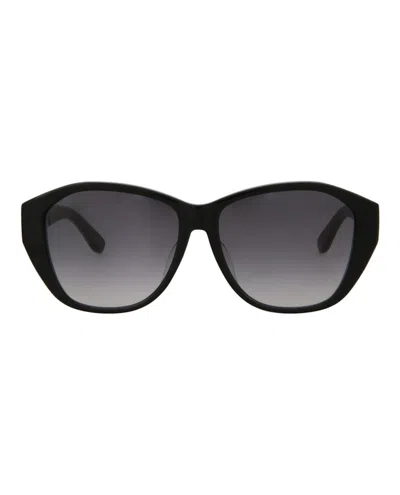 Pre-owned Saint Laurent Women's  Roundframe Acetate Sunglasses In Black Black Grey (slm8f/30001590/001)