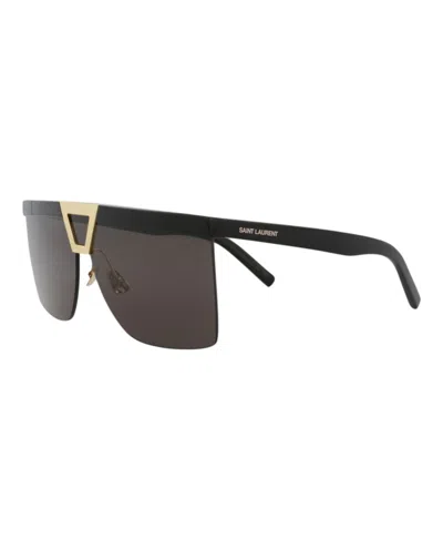Pre-owned Saint Laurent Women's  Shield Wrap Sunglasses In Black Black Black (sl537palac/30013514/001)