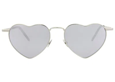 Pre-owned Saint Laurent Women's  Sl 301 Loulou Metalframe Sunglasses 00285) In Silver (sl301loulo/30007818/003