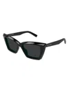 Saint Laurent Dark Grey Cat Eye Ladies Sunglasses Sl 657 001 54 In Black