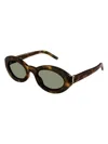 Saint Laurent Sl M115 Linea Monogram 003 Havana Green Sunglasses In Brown