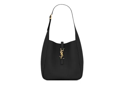 Pre-owned Saint Laurent Women's  Small Le 5 À 7 Supple In Grained Leather In Black