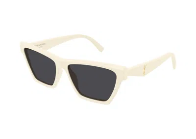 Pre-owned Saint Laurent Women's  Square Sunglasses 007) In Ivory/black (sl/m103