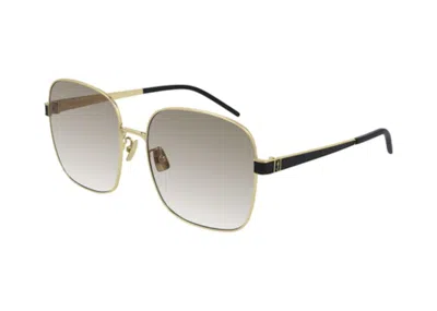 Pre-owned Saint Laurent Women's  Square Sunglasses 60) In Gold/brown (slm75/005