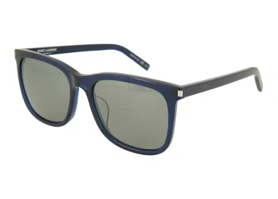 Pre-owned Saint Laurent Women's  Square Sunglasses/30000489003) In Blue/silver (sl116k