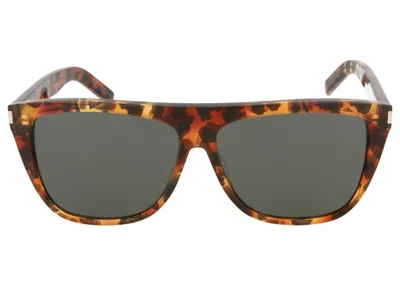 Pre-owned Saint Laurent Women's  Squareframe Acetate Sunglasses015) In Havana/grey (sl1/30000164