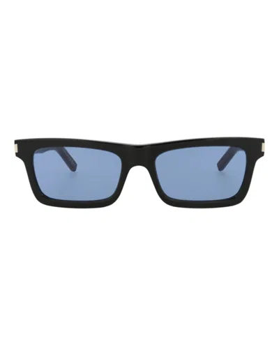 Pre-owned Saint Laurent Women's  Squareframe Acetate Sunglasses/30011401009) In Black/blue (sl461betty