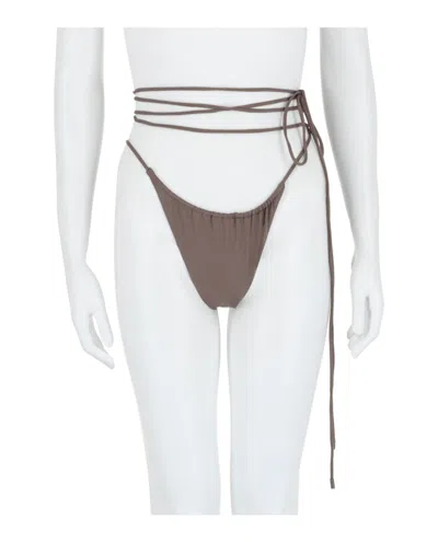 Pre-owned Saint Laurent Women's  Strappy Bikini Bottom In Grey