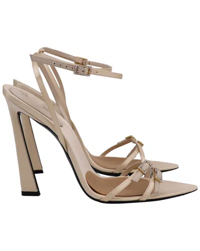 Saint Laurent Women's Satin Gippy 110 Embellished Sandal (authentic Pre-loved) In Neutral