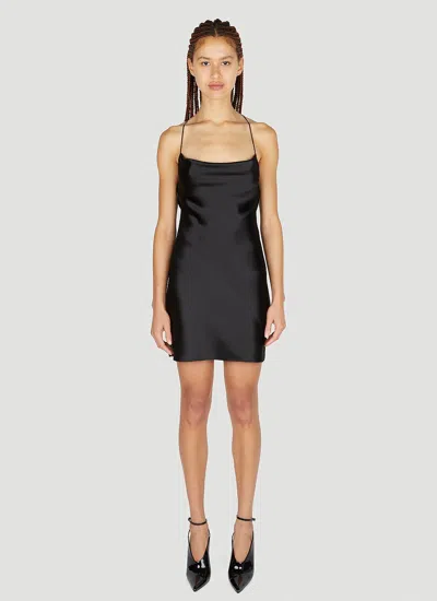 Saint Laurent Silk-satin Mini Slip Dress In Black