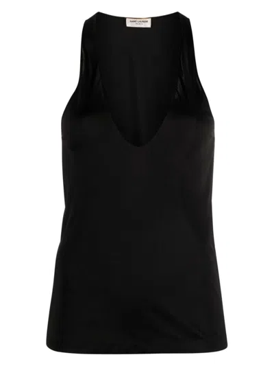 SAINT LAURENT WOMEN'S SATIN UNDERSHIRT